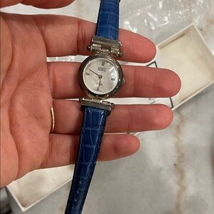 Ladies BADAVICI 925 Sterling Silver Abalone MOP Quartz Leather Watch